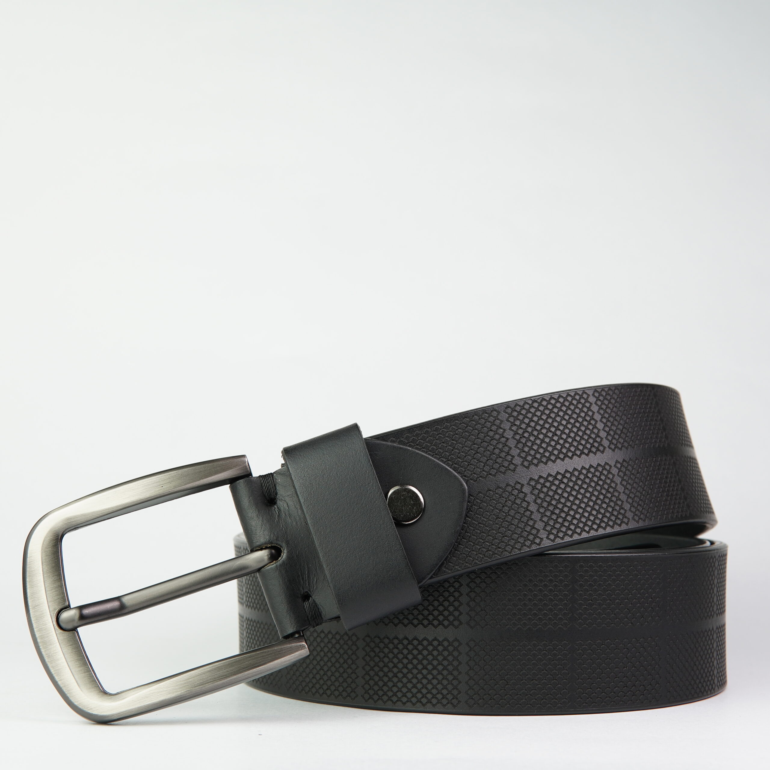 DSC02168 Imperial Snake Texture Black Genuine Leather Belt - Image 1