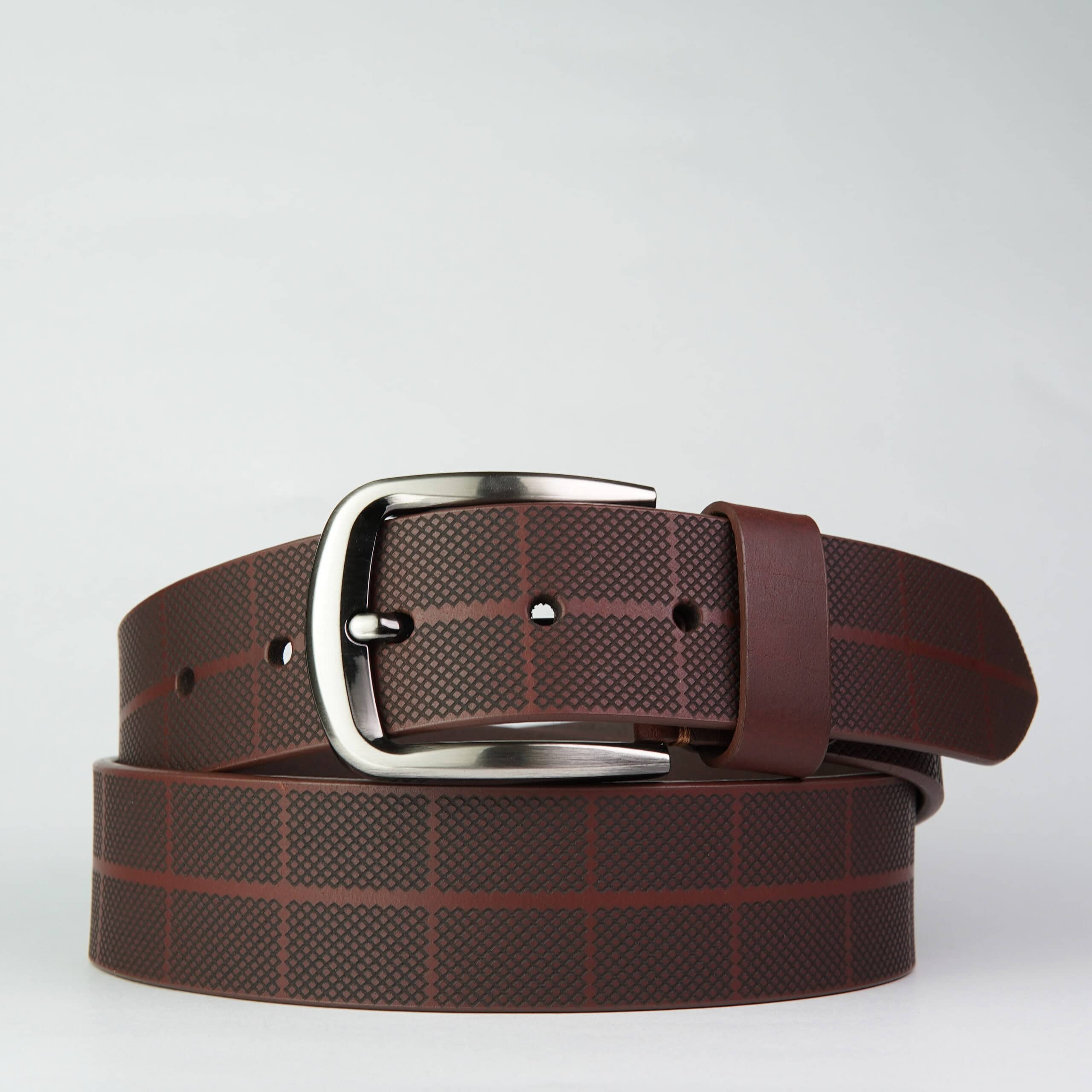 DSC02213 Imperial Snake Texture Brown Genuine Leather Belt - Image 1