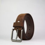 Classic Brown Suede Finish Genuine Leather Belt