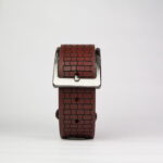 Brown Geometric Weave Genuine Leather Belt